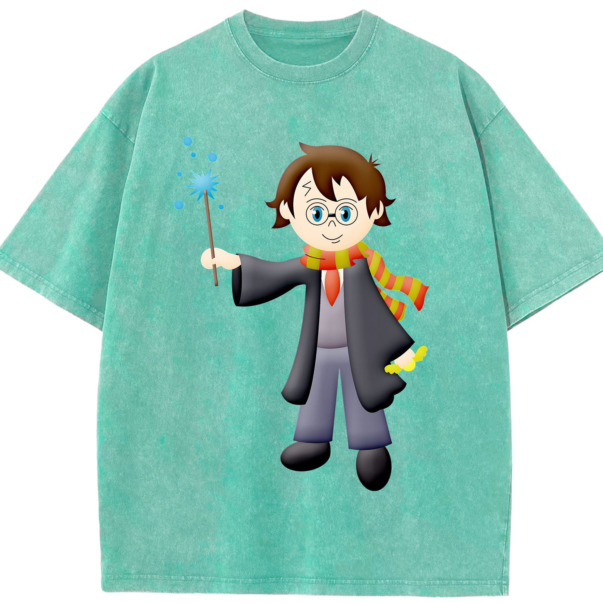 （画像用） Harry Potter ハリー・ポッターシリーズ 綿100% ヴィンテージ風 半袖Tシャツ（フロントプリント）
